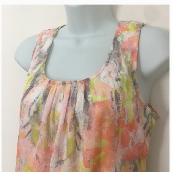 Maurices Watercolor Sleeveless Keyhole Back Blouse - Picture 2 of 9